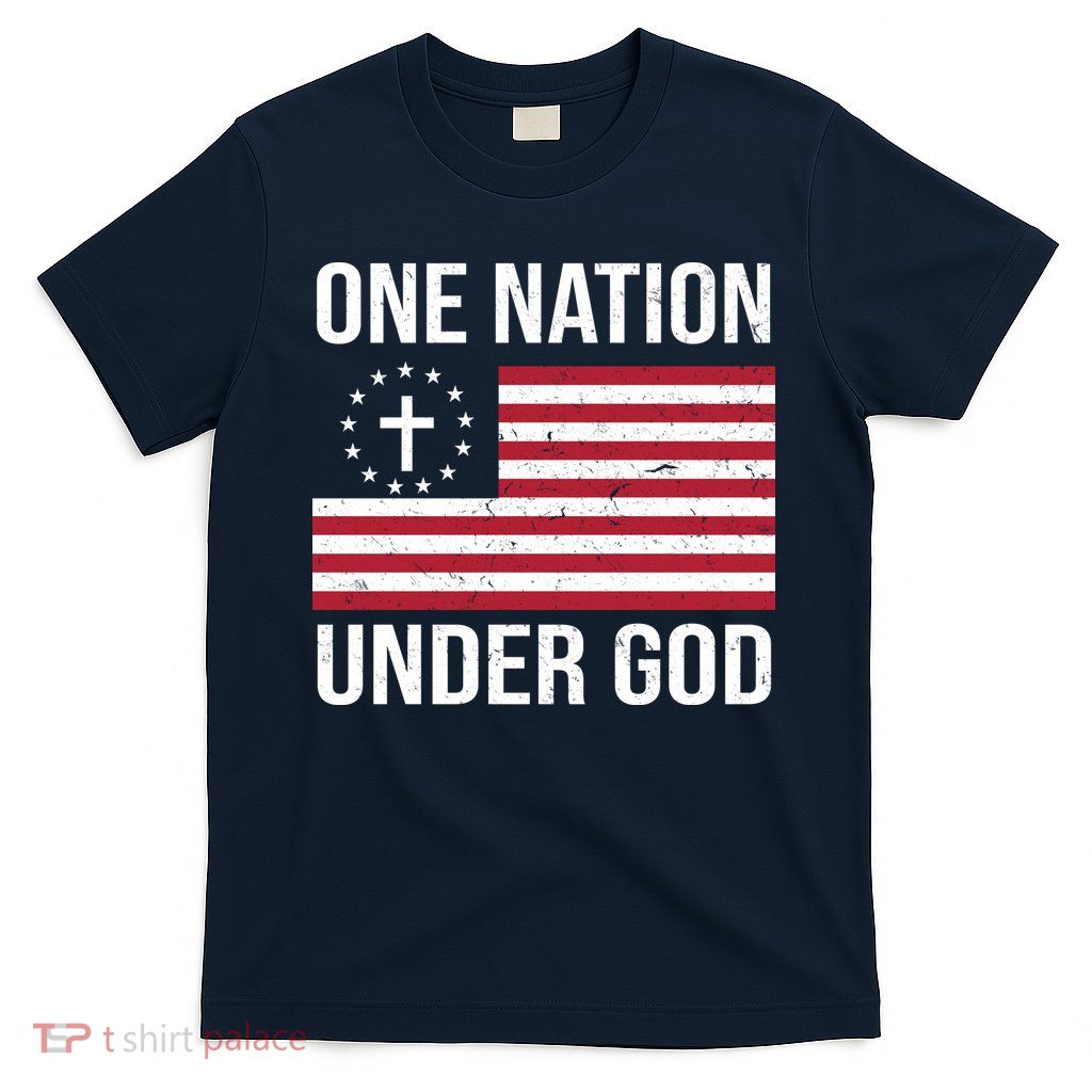 One Nation Under God American Christian Flag T-Shirt