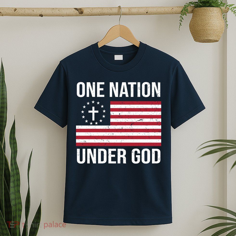 One Nation Under God American Christian Flag T-Shirt