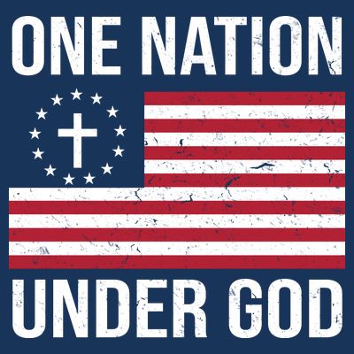 One Nation Under God American Christian Flag T-Shirt