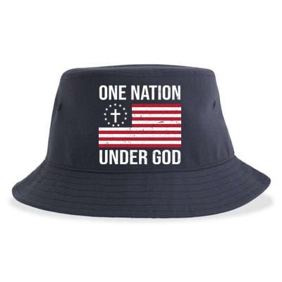 One Nation Under God American Christian Flag Sustainable Bucket Hat