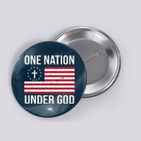 One Nation Under God American Christian Flag Button