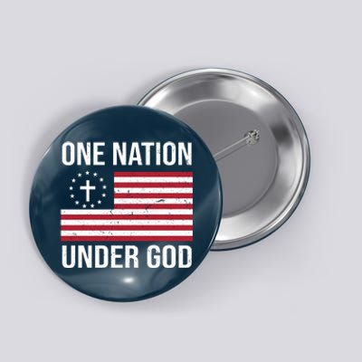 One Nation Under God American Christian Flag Button