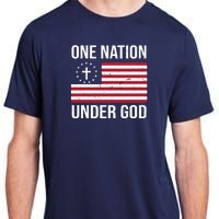 One Nation Under God American Christian Flag Adult ChromaSoft Performance T-Shirt