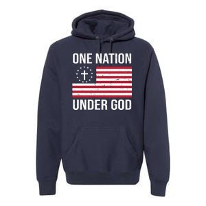 One Nation Under God American Christian Flag Premium Hoodie