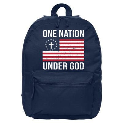 One Nation Under God American Christian Flag 16 in Basic Backpack