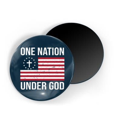 One Nation Under God American Christian Flag Magnet