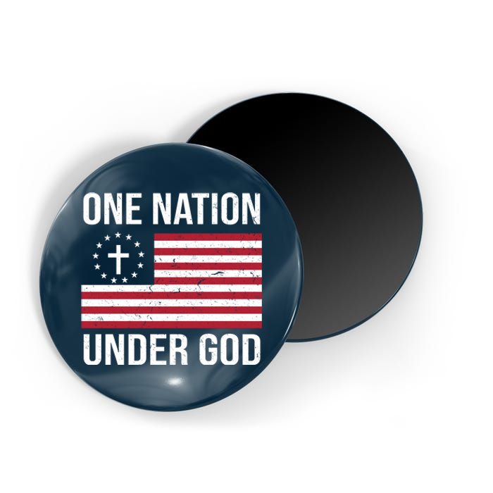 One Nation Under God American Christian Flag Magnet