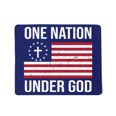 One Nation Under God American Christian Flag Mousepad