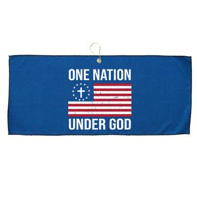 One Nation Under God American Christian Flag Large Microfiber Waffle Golf Towel