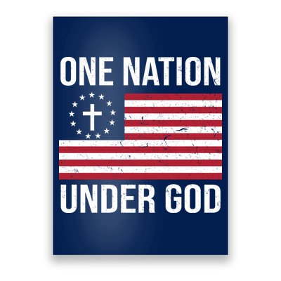 One Nation Under God American Christian Flag Poster