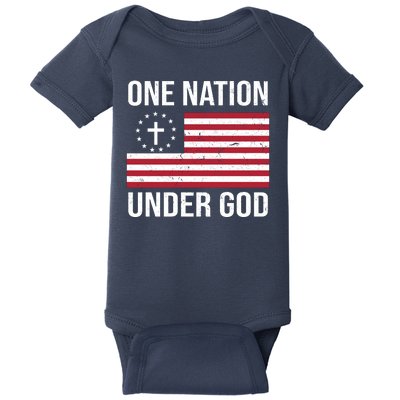 One Nation Under God American Christian Flag Baby Bodysuit