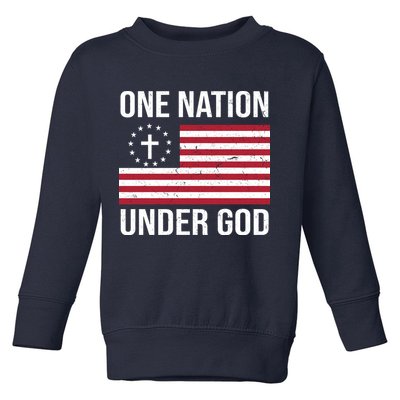 One Nation Under God American Christian Flag Toddler Sweatshirt