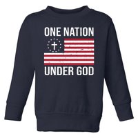 One Nation Under God American Christian Flag Toddler Sweatshirt