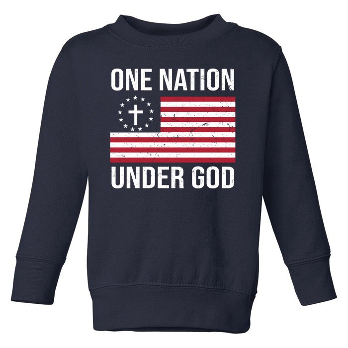 One Nation Under God American Christian Flag Toddler Sweatshirt