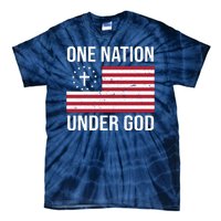 One Nation Under God American Christian Flag Tie-Dye T-Shirt