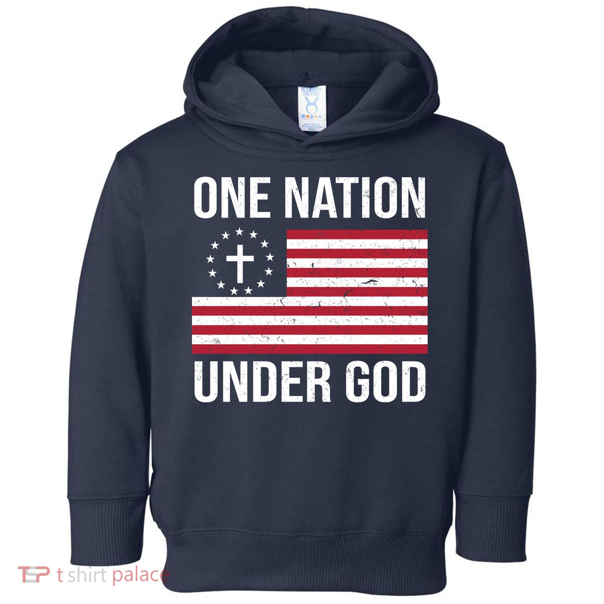 One Nation Under God American Christian Flag Toddler Hoodie