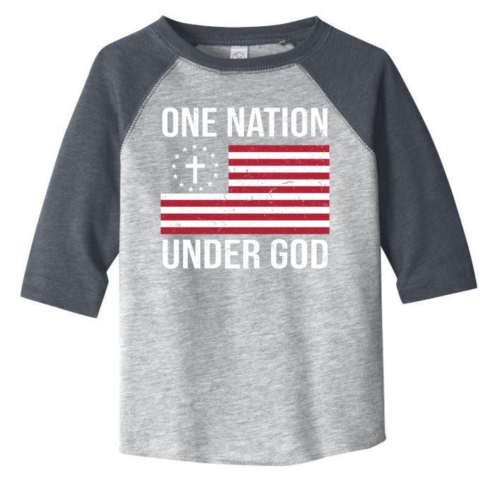 One Nation Under God American Christian Flag Toddler Fine Jersey T-Shirt