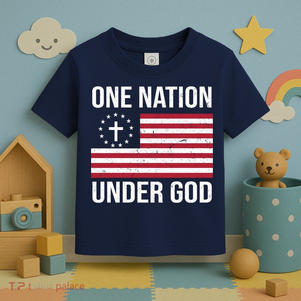 One Nation Under God American Christian Flag Toddler T-Shirt