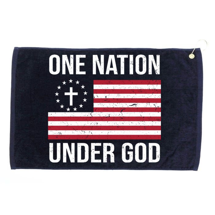 One Nation Under God American Christian Flag Grommeted Golf Towel