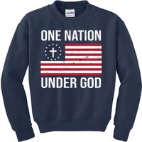 One Nation Under God American Christian Flag Kids Sweatshirt