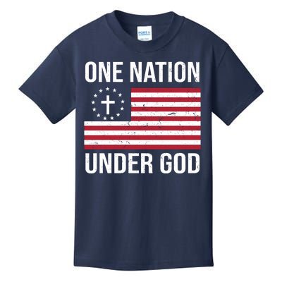 One Nation Under God American Christian Flag Kids T-Shirt