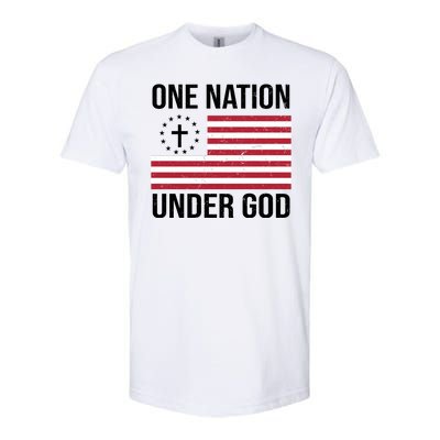 One Nation Under God American Christian Flag Softstyle CVC T-Shirt