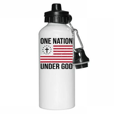 One Nation Under God American Christian Flag Aluminum Water Bottle