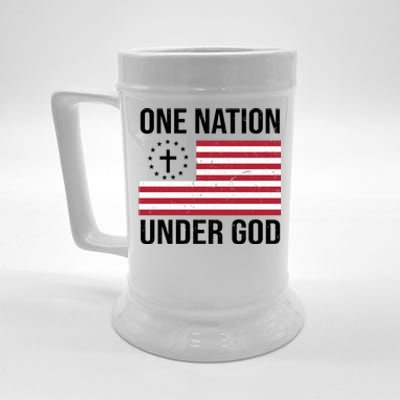 One Nation Under God American Christian Flag Beer Stein