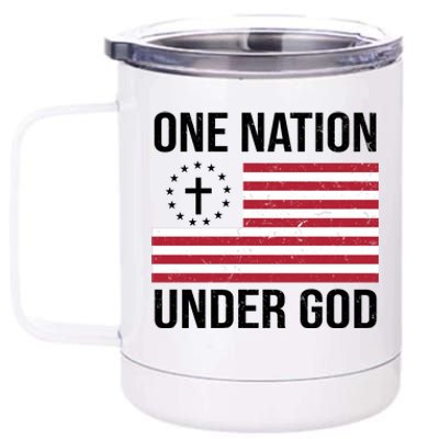 One Nation Under God American Christian Flag 12 oz Stainless Steel Tumbler Cup