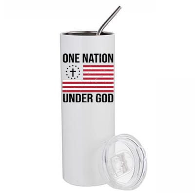 One Nation Under God American Christian Flag Stainless Steel Tumbler