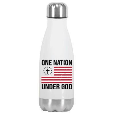 One Nation Under God American Christian Flag Stainless Steel Insulated Water Bottle