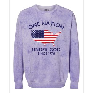 One Nation Under God Since 1776 Patriotic American July 4th Meaningful Gift Colorblast Crewneck Sweatshirt