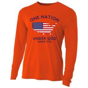 One Nation Under God Since 1776 Patriotic American July 4th Meaningful Gift Cooling Performance Long Sleeve Crew