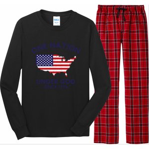 One Nation Under God Since 1776 Patriotic American July 4th Meaningful Gift Long Sleeve Pajama Set