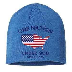 One Nation Under God Since 1776 Patriotic American July 4th Meaningful Gift Sustainable Beanie