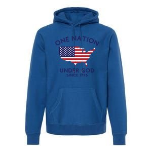 One Nation Under God Since 1776 Patriotic American July 4th Meaningful Gift Premium Hoodie