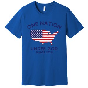 One Nation Under God Since 1776 Patriotic American July 4th Meaningful Gift Premium T-Shirt