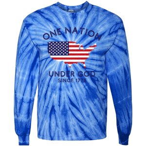 One Nation Under God Since 1776 Patriotic American July 4th Meaningful Gift Tie-Dye Long Sleeve Shirt