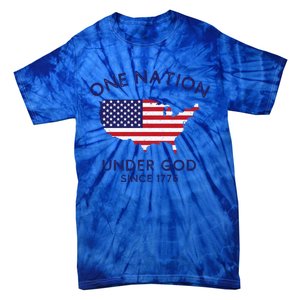 One Nation Under God Since 1776 Patriotic American July 4th Meaningful Gift Tie-Dye T-Shirt