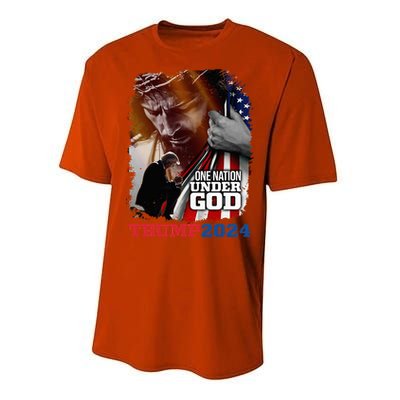 One Nation Under God President Trump 2024 America Christian Performance Sprint T-Shirt