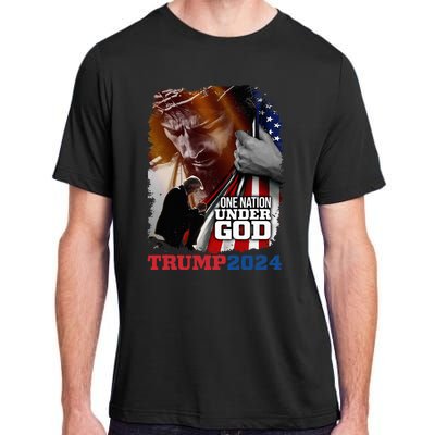 One Nation Under God President Trump 2024 America Christian Adult ChromaSoft Performance T-Shirt