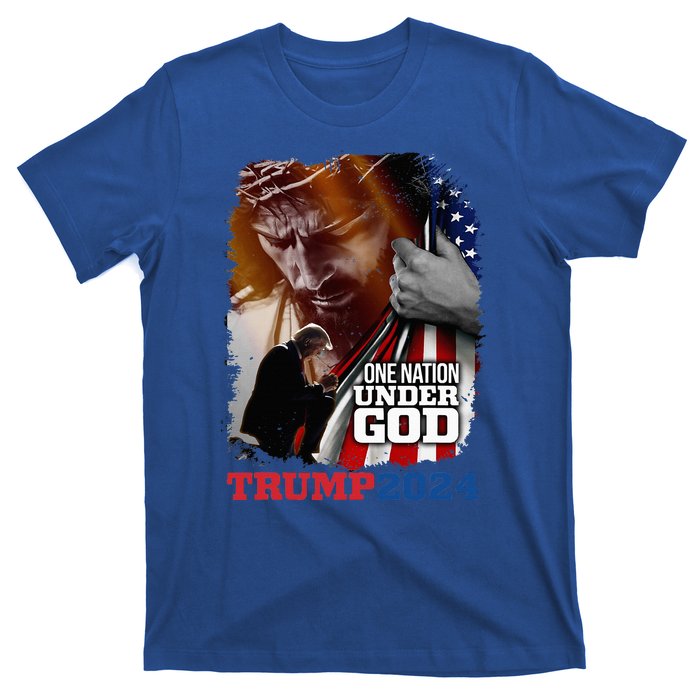 One Nation Under God President Trump 2024 America Christian T-Shirt