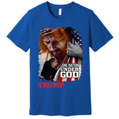 One Nation Under God President Trump 2024 America Christian Premium T-Shirt