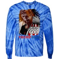 One Nation Under God President Trump 2024 America Christian Tie-Dye Long Sleeve Shirt