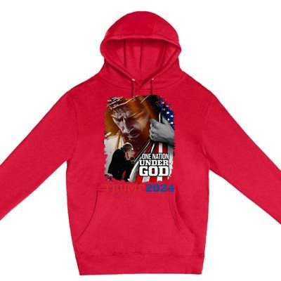 One Nation Under God President Trump 2024 America Christian Premium Pullover Hoodie