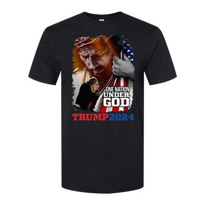 One Nation Under God President Trump 2024 America Christian Softstyle CVC T-Shirt