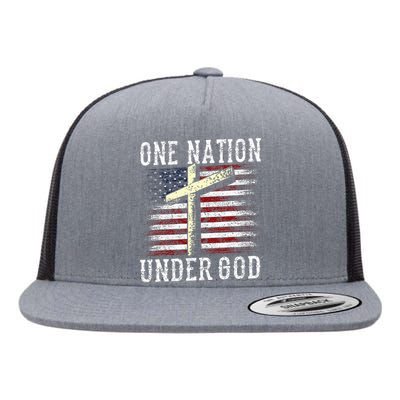 One Nation Under God America American Us Usa Patriotic Us Flat Bill Trucker Hat