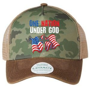 One Nation Under God Us Flag Christian American 4th Of July Cool Gift Legacy Tie Dye Trucker Hat