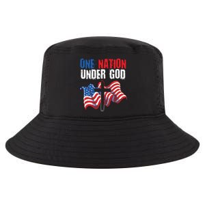 One Nation Under God Us Flag Christian American 4th Of July Cool Gift Cool Comfort Performance Bucket Hat