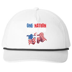 One Nation Under God Us Flag Christian American 4th Of July Cool Gift Snapback Five-Panel Rope Hat